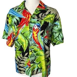 Pineapple Connection Vintage Parrot Shirt Medium